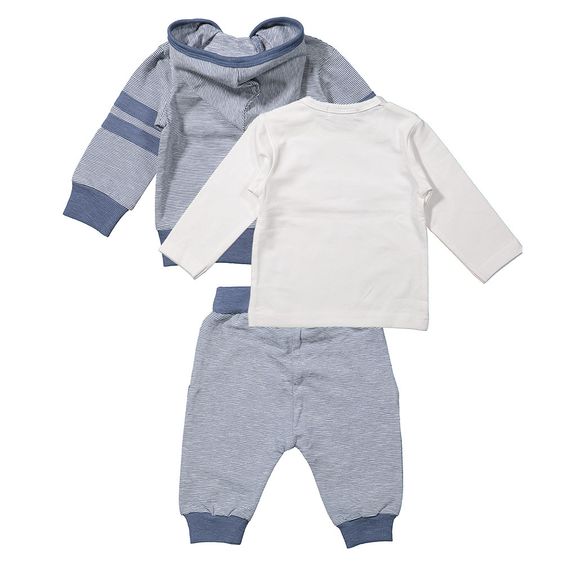 Dirkje 3-tlg. Set Langarmshirt + Hose + Jacke - Waveriders Blau Weiß - Gr. 56