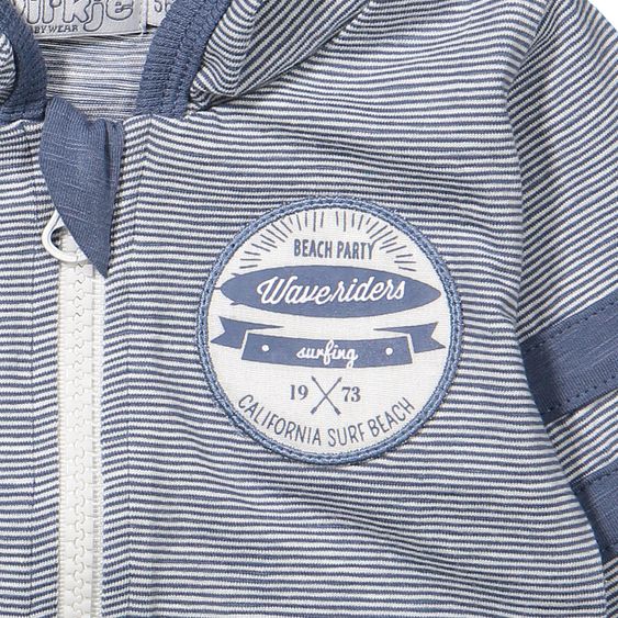 Dirkje 3-tlg. Set Langarmshirt + Hose + Jacke - Waveriders Blau Weiß - Gr. 56