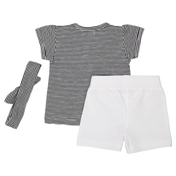 Dirkje 3 tlg. Set Shirt + Short + Stirnband - Hello Bunny - Gr. 56