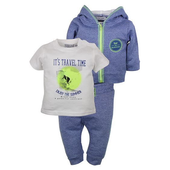 Dirkje 3-tlg. Set T-Shirt + Hose + Jacke - Enjoy the Summer Blau - Gr. 68