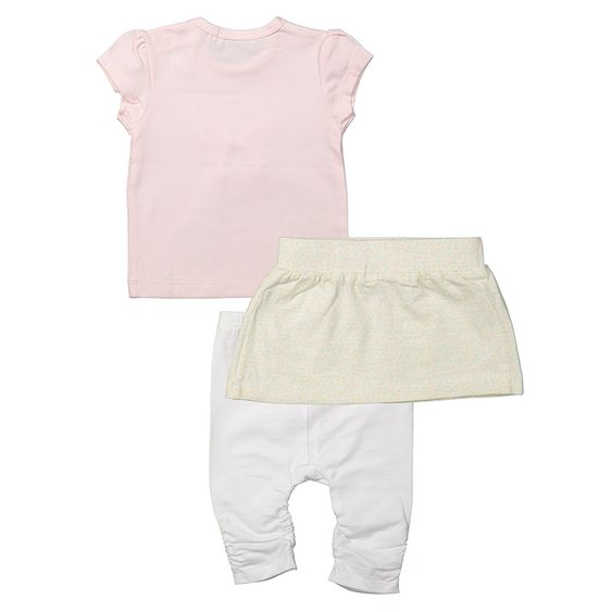Dirkje 3-tlg. Set T-Shirt + Rock + Leggings - Smile For Me Rosa Weiß - Gr. 62