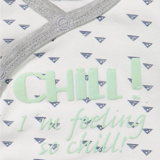 Dirkje 3-tlg. Set Wickelshirt + Hose + Mütze - Chill Weiß Grau Mint - Gr. 50