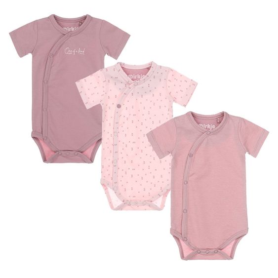 Dirkje 3er Pack Wickelbodys Kurzarm - Girls Rosa - Gr. 50/56