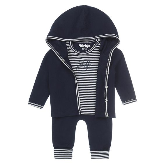 Dirkje 3tlg. Set Jacke & Shirt & Hose - Boys Blau - Gr. 56