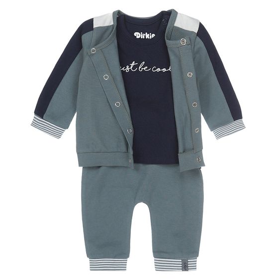 Dirkje 3tlg. Set Jacke & Shirt & Hose - Boys Grün - Gr. 56