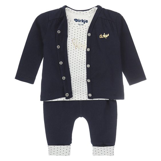 Dirkje 3tlg. Set Jacke & Shirt & Hose - Girls Blau - Gr. 56