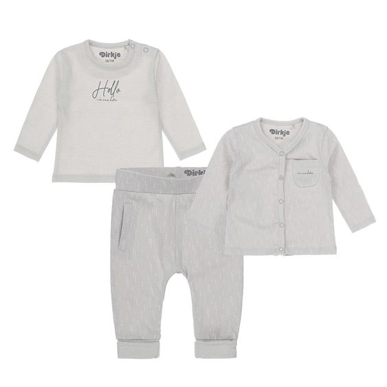 Dirkje 3tlg. Set Jacke & Shirt & Hose - Girls & Boys Grau - Gr. 56