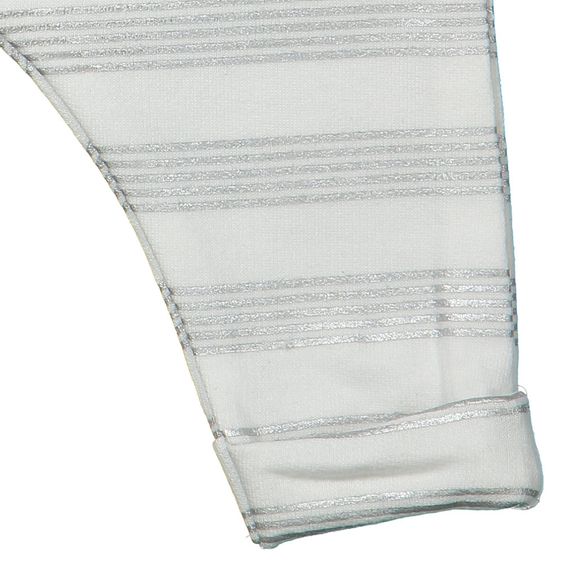 Dirkje Hose mit Rosa Schleife - Streifen Weiß Silber - Gr. 56