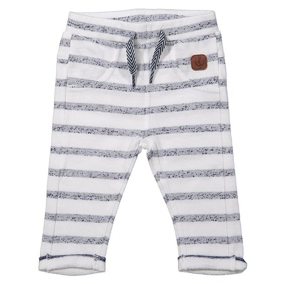 Dirkje Hose - Streifen Weiß Navy Melange - Gr. 56