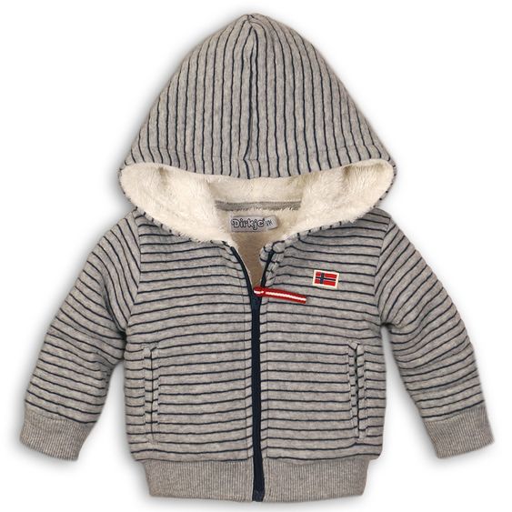 Dirkje Kapuzenjacke - Streifen Grau Melange Navy - Gr. 56