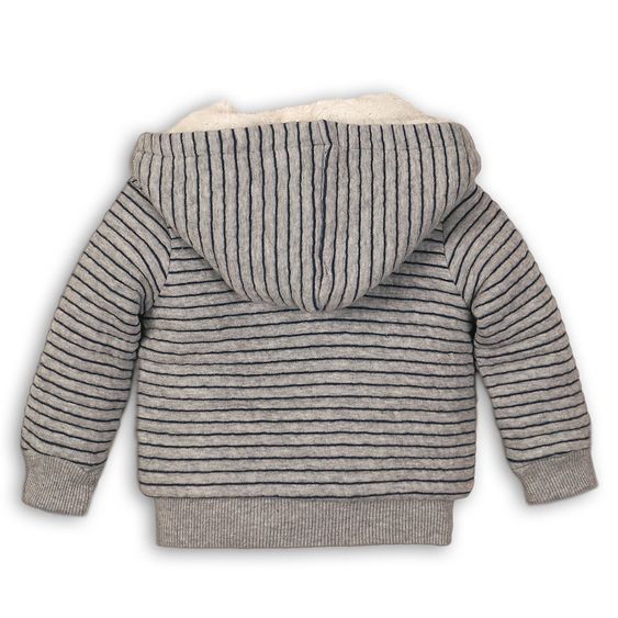 Dirkje Kapuzenjacke - Streifen Grau Melange Navy - Gr. 56