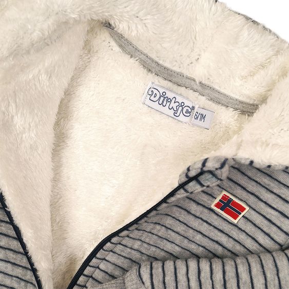 Dirkje Kapuzenjacke - Streifen Grau Melange Navy - Gr. 56