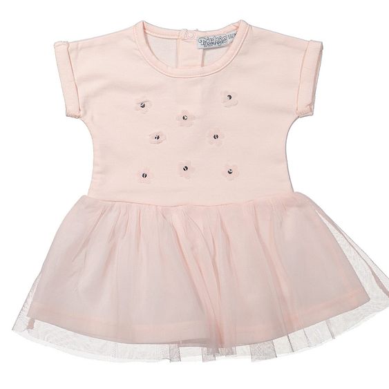 Dirkje Kleid mit Tüllrock - Blumen Rosa - Gr. 62
