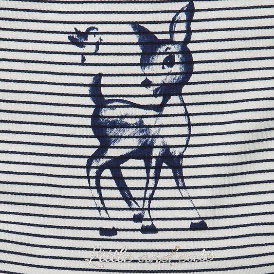 Dirkje Kleid Reh - Streifen Punkte Weiß Blau - Gr. 62