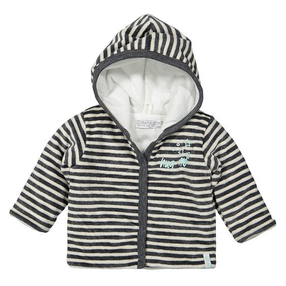 Dirkje Nicki-Jacke Hug Me - Streifen Dunkelgrau Offwhite - Gr. 56