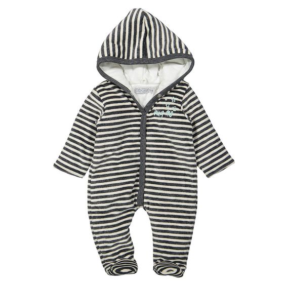 Dirkje Overall Nicki wattiert Hug Me - Ringel Grau Offwhite - Gr. 50