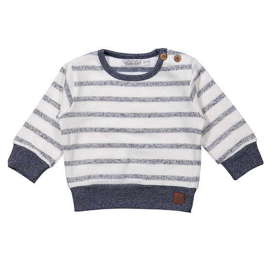 Dirkje Pullover - Streifen Weiß Navy Melange - Gr. 56