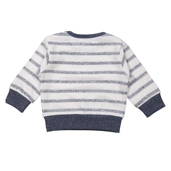 Dirkje Pullover - Streifen Weiß Navy Melange - Gr. 56