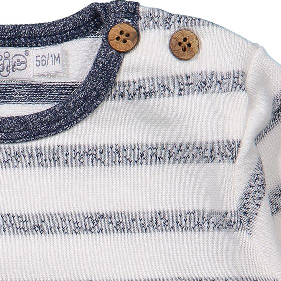 Dirkje Pullover - Streifen Weiß Navy Melange - Gr. 56