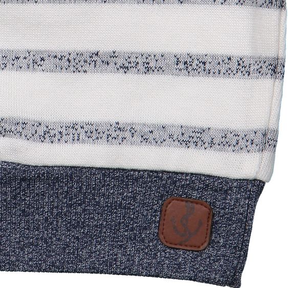 Dirkje Pullover - Streifen Weiß Navy Melange - Gr. 56