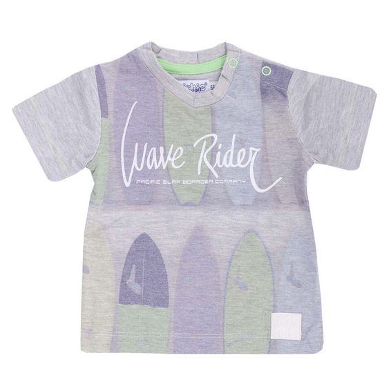 Dirkje T-Shirt Wave Rider - Grau Melange Blau - Gr. 68