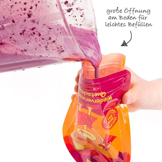 Divata 10er Pack - Quetschies - wiederverwendbare Quetschbeutel - 100ml