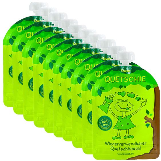 Divata 10er Pack - Quetschies - wiederverwendbare Quetschbeutel - 170ml