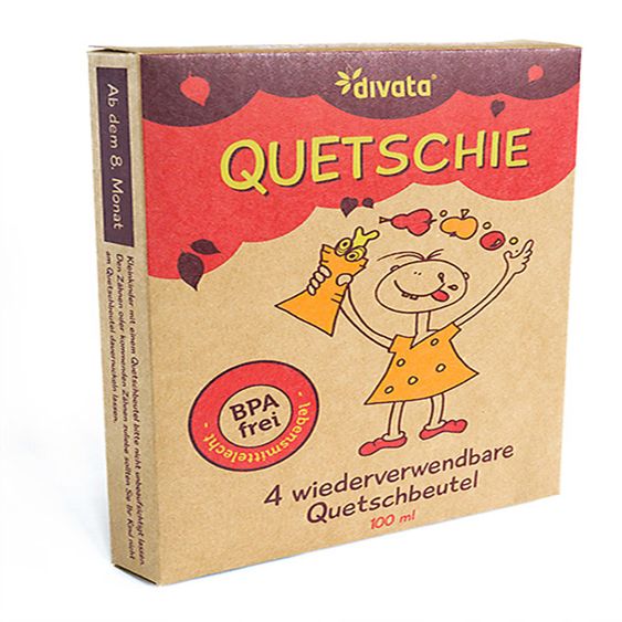 Divata 4er Pack - Quetschies - wiederverwendbare Quetschbeutel - 100ml