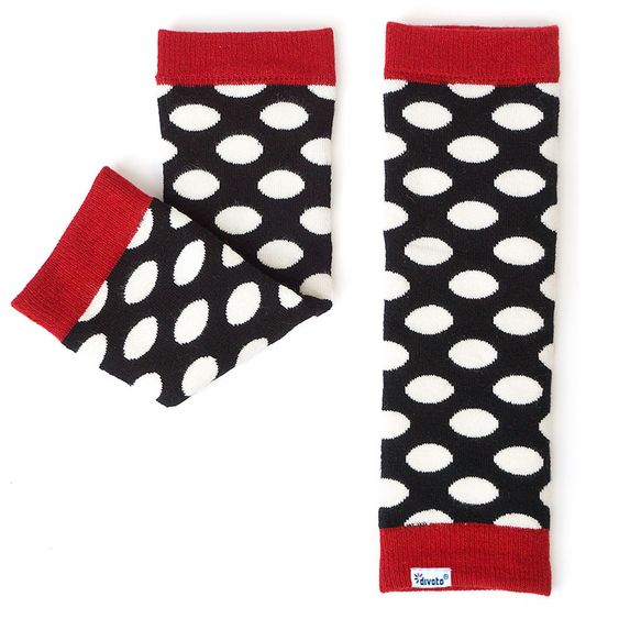 Divata Polsini per bambini in bambù - a pois - nero / bianco