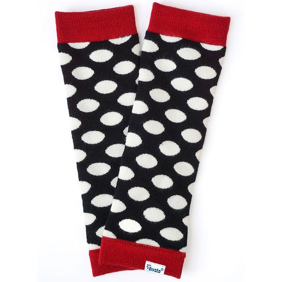 Divata Polsini per bambini in bambù - a pois - nero / bianco