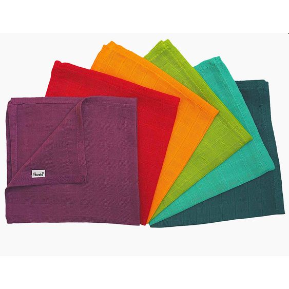 Divata Mini Mulltücher 6er Set 37 x 37 - Regenbogen