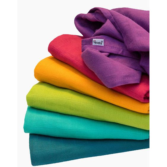 Divata Mini Mulltücher 6er Set 37 x 37 - Regenbogen