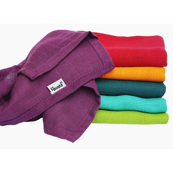 Divata Mini Mulltücher 6er Set 37 x 37 - Regenbogen