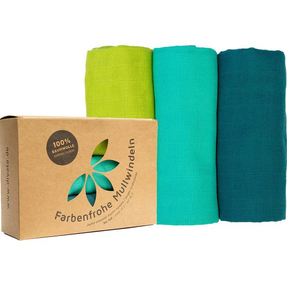 Divata Mulltücher 3er Set 80 x 80 - Jungs
