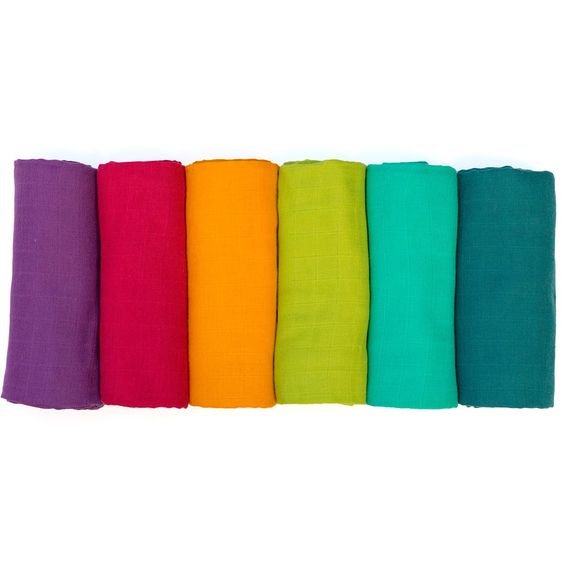 Divata Mulltücher 6er Set 80 x 80 - Regenbogen