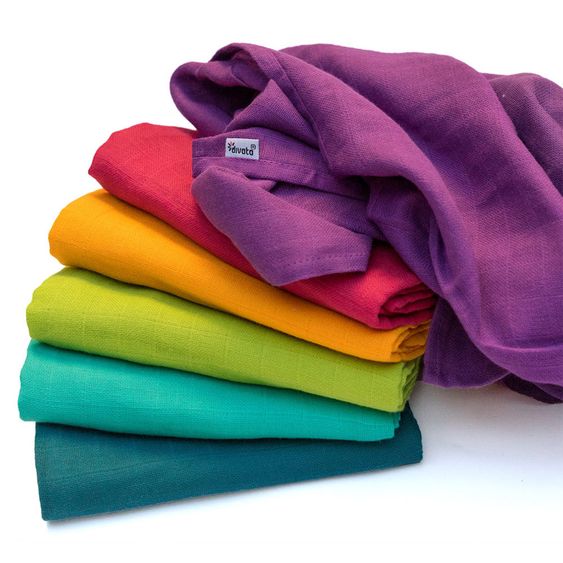 Divata Mulltücher 6er Set 80 x 80 - Regenbogen