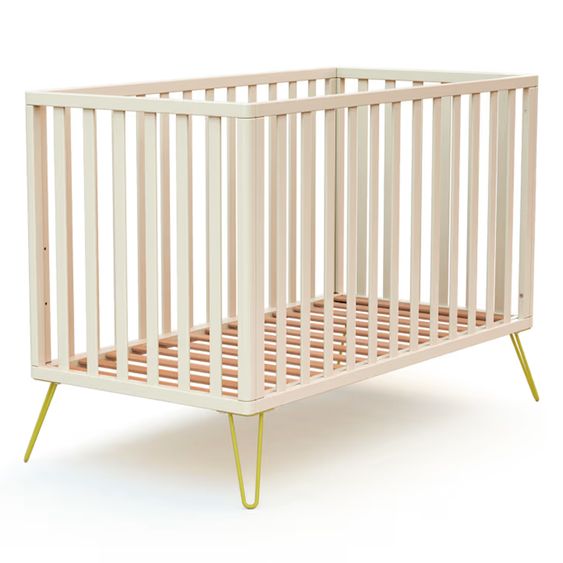 Diverse Marken JURABABY Babybett ONLY 60x120 - Bohème - Weiß Gelb