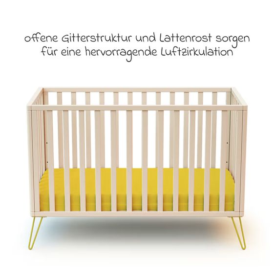 Diverse Marken JURABABY Babybett ONLY 60x120 - Bohème - Weiß Gelb