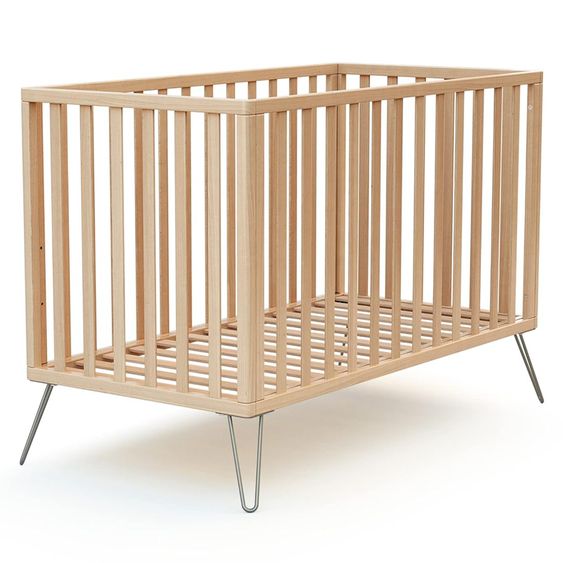 Diverse Marken JURABABY baby crib ONLY 60x120 Scandicraft - beech - natural