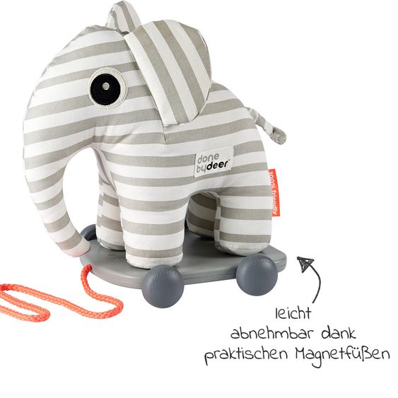 Done by Deer 2 in 1 Zieh- & Kuscheltier - Elphee - Grau