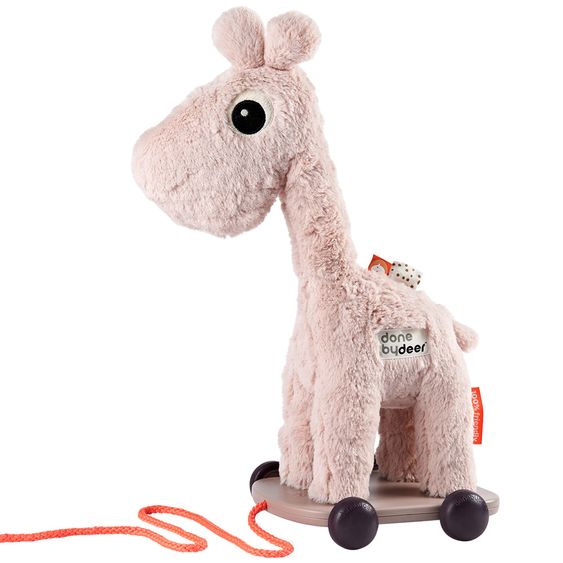 Done by Deer 2 in 1 Pull & Cuddle Toy - Raffi - Pink