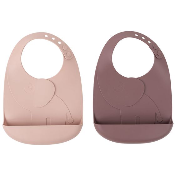 Done by Deer 2pcs Silicone Bib Set - Pekaboo - Elphee - Pink