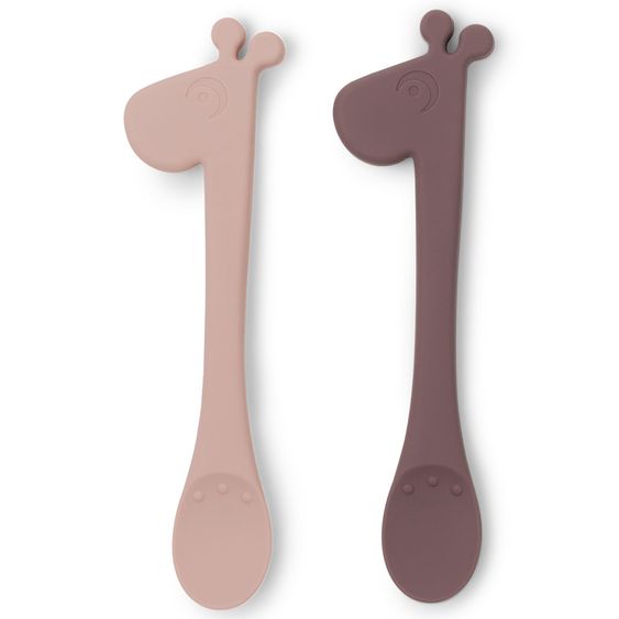 Done by Deer 2 pcs Silicone Spoon - Pekaboo - Raffi - Pink