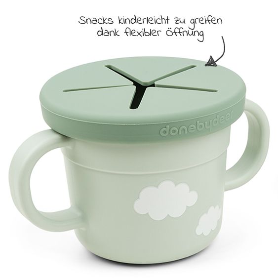 Done by Deer 2in1 Schnabeltasse & Snackbecher Foodie - Croco - Grün