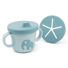 2in1 Schnabeltasse & Snackbecher Foodie - Elphee - Blau