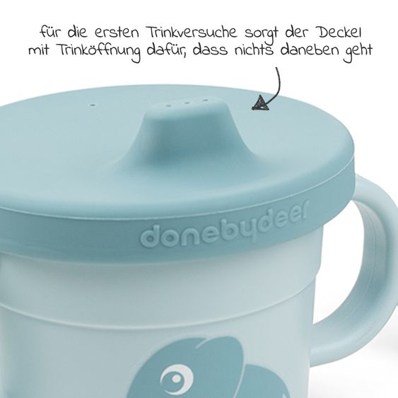 Done by Deer 2in1 Schnabeltasse & Snackbecher Foodie - Elphee - Blau