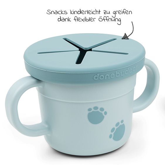 Done by Deer 2in1 Schnabeltasse & Snackbecher Foodie - Elphee - Blau