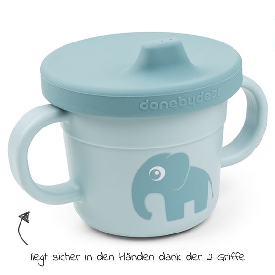 Done by Deer 2in1 Schnabeltasse & Snackbecher Foodie - Elphee - Blau