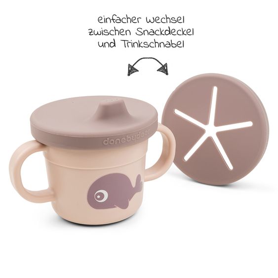 Done by Deer 2in1 Schnabeltasse & Snackbecher Foodie - Wally - Powder