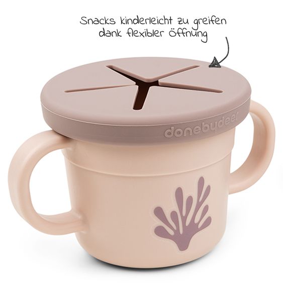 Done by Deer 2in1 Schnabeltasse & Snackbecher Foodie - Wally - Powder